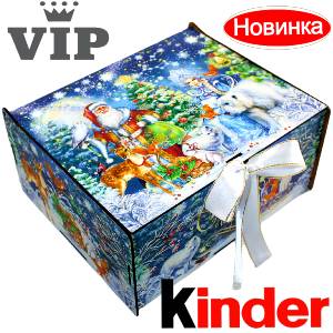Сладкий подарок на Новый Год в картонной упаковке весом 1200 грамм по цене 2223 руб в Краснодаре